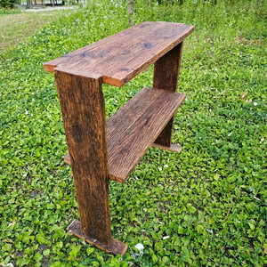 100년이상된 올드오크 빈티지 고재 2단선반