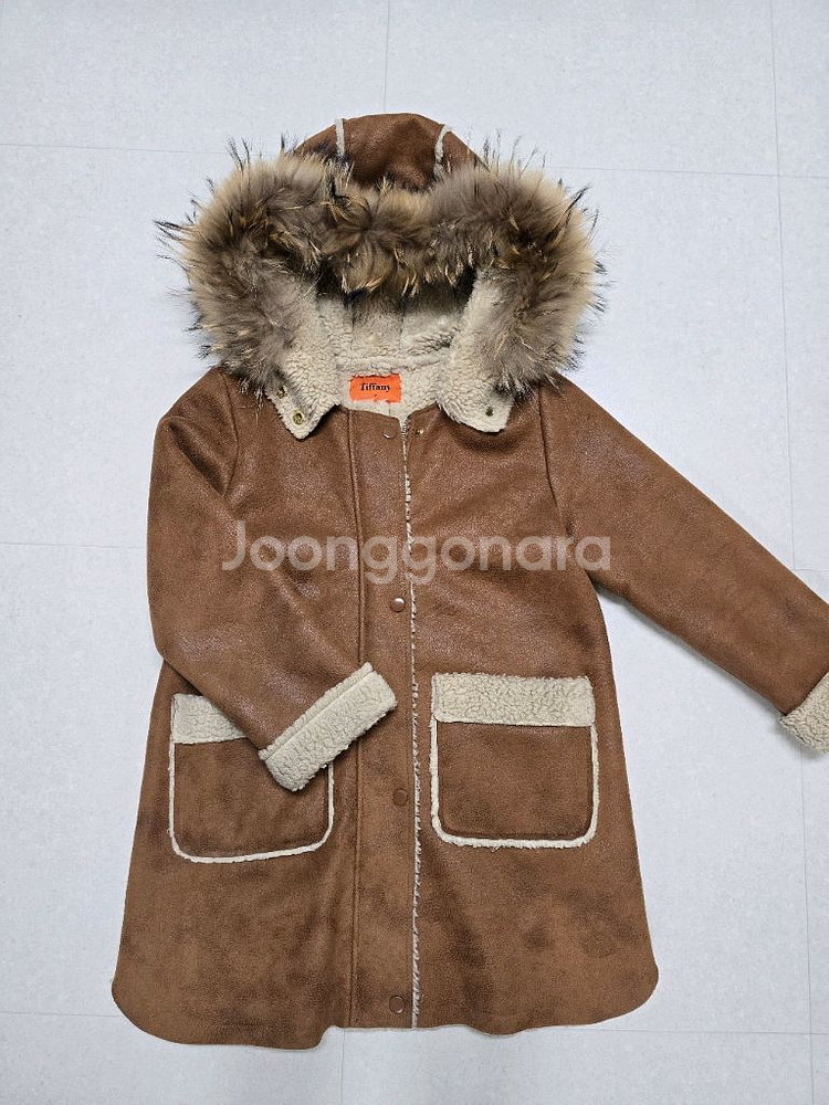 티파니 무스탕?코트 145 상태좋음--0