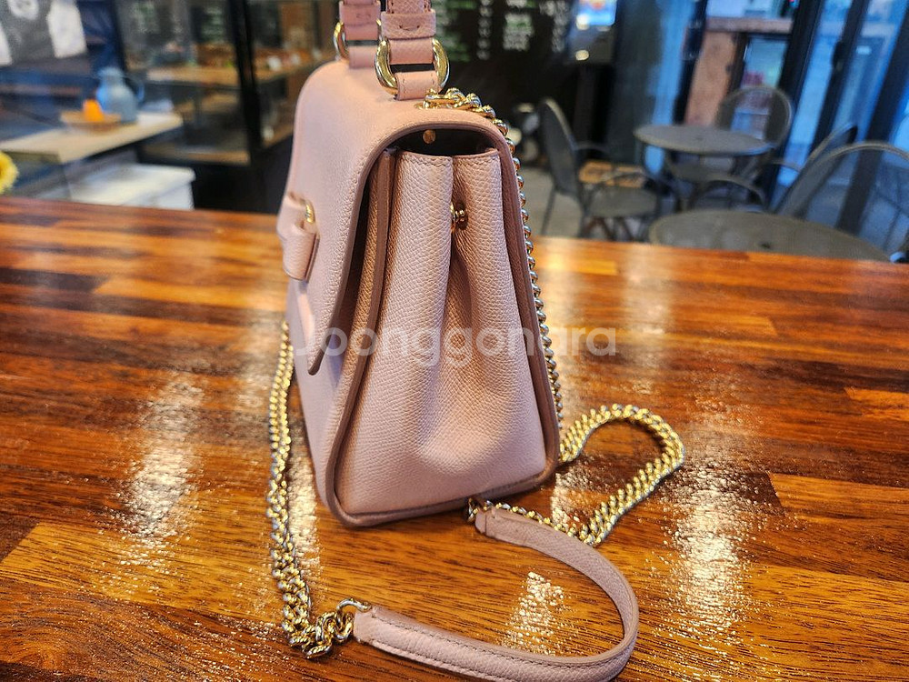 페라가모 21 G646 바라 장식 탑핸들 스몰 캐리백--2