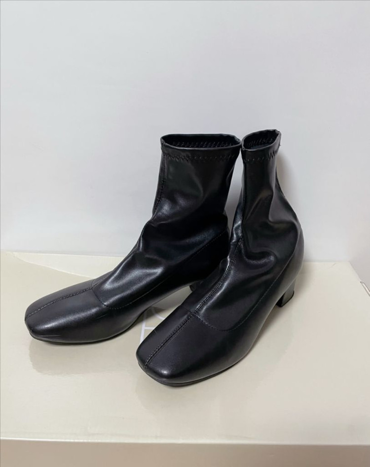 *당일발송* 가죽 삭스부츠 블랙: 245/ 여성구두--4