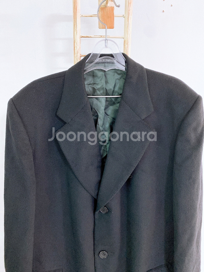 (남성105)캐시미어100%쓰리버튼블랙롱코트--1