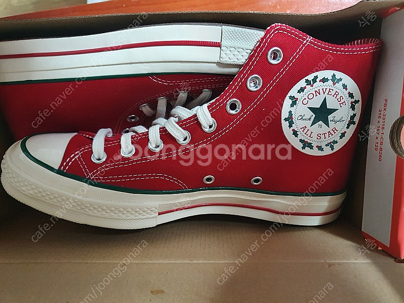 컨버스 윈터 홀리데이 레드 하이 새제품--0