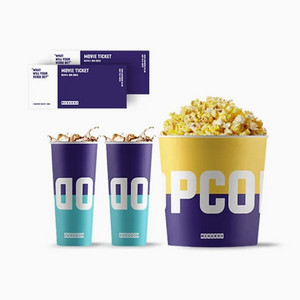 (직접예매권) 메가박스 관람권2인+팝콘세트/2인패키지