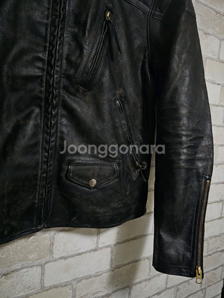 RRL 더블알엘 모토 레더 가죽 자켓--3