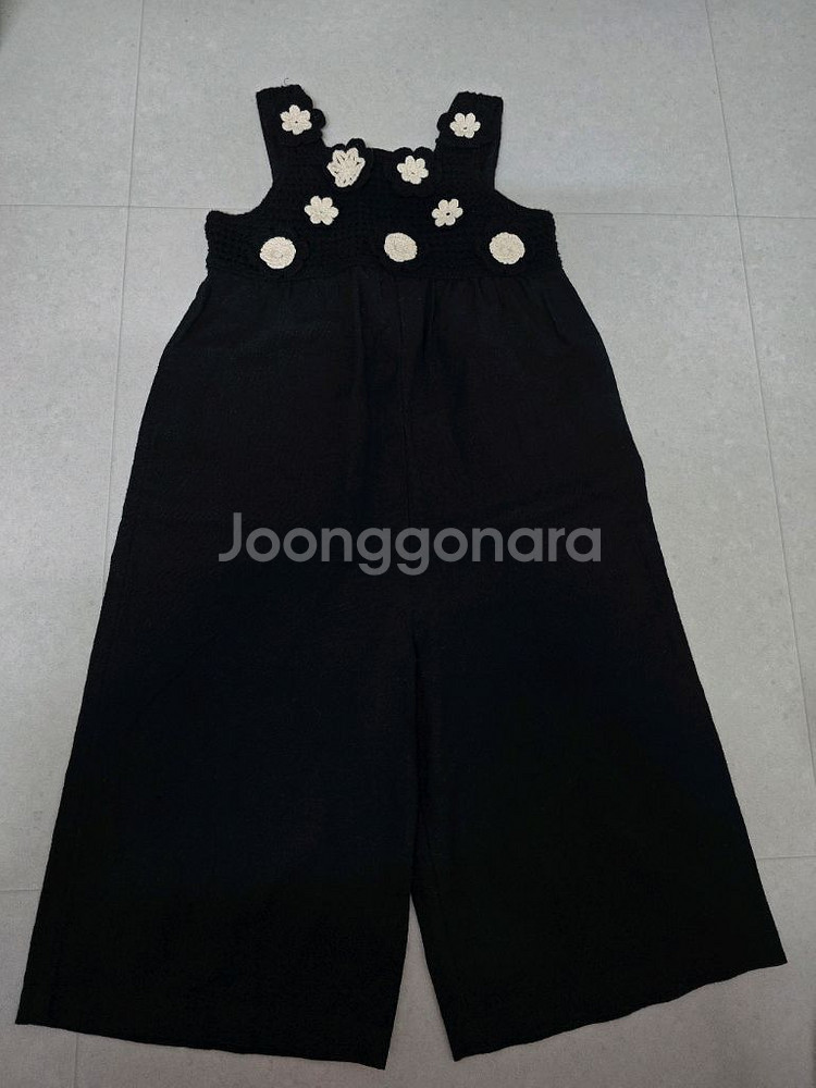 (새상품) 자라 자수 크로셰 오버롤 86cm--0