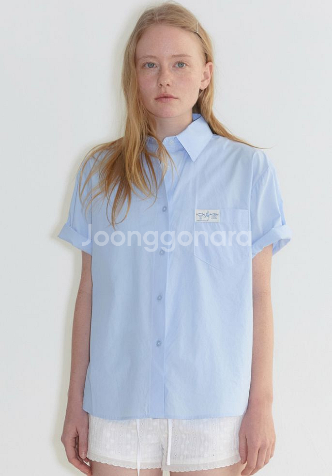시눈 HALF SLEEVE COTTON SHIRT--0