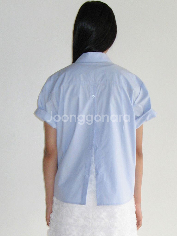 시눈 HALF SLEEVE COTTON SHIRT--1