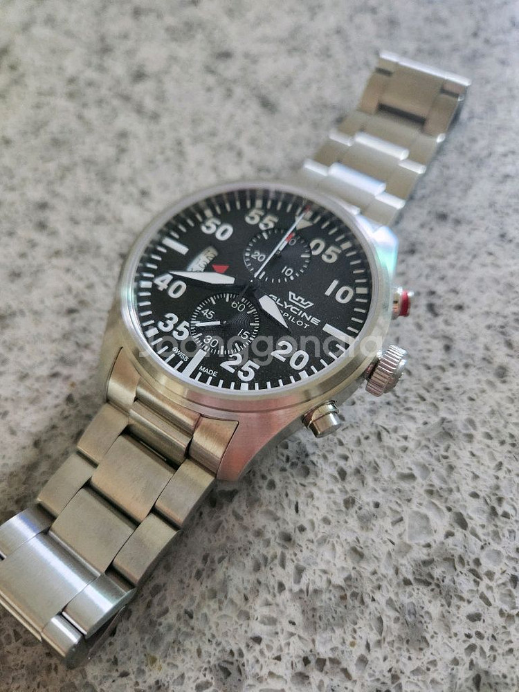 글라이신 에어파일럿 GL0355 검판 쿼츠 시계--1