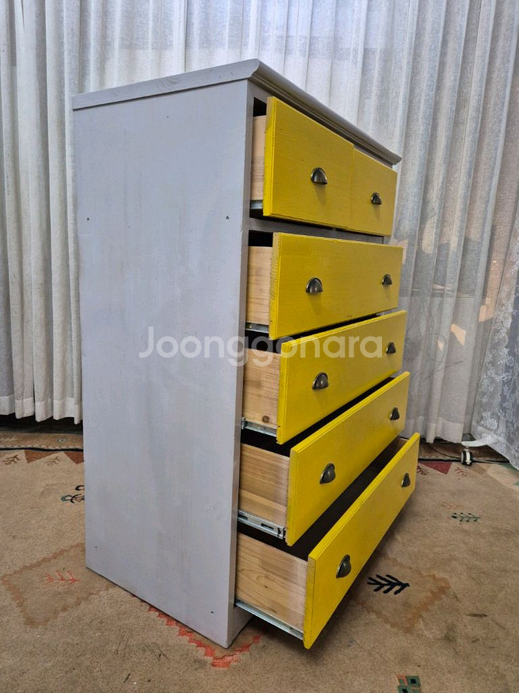 빈티지 편백나무 6D 5단서랍장--3