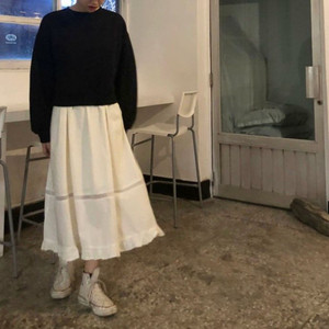 무지 검정 뒷리본 맨투맨
