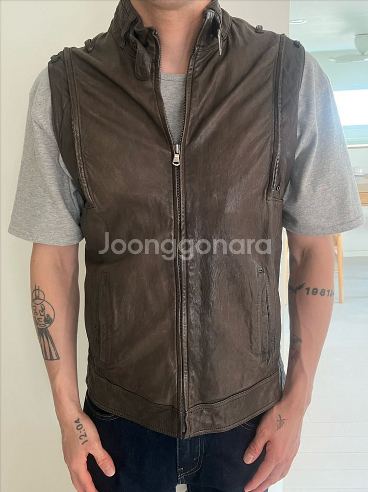 티아이포맨 100% 양가죽 재킷 (조끼로도 가능) 자켓--8