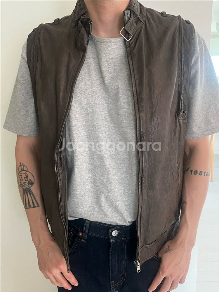 티아이포맨 100% 양가죽 재킷 (조끼로도 가능) 자켓--12