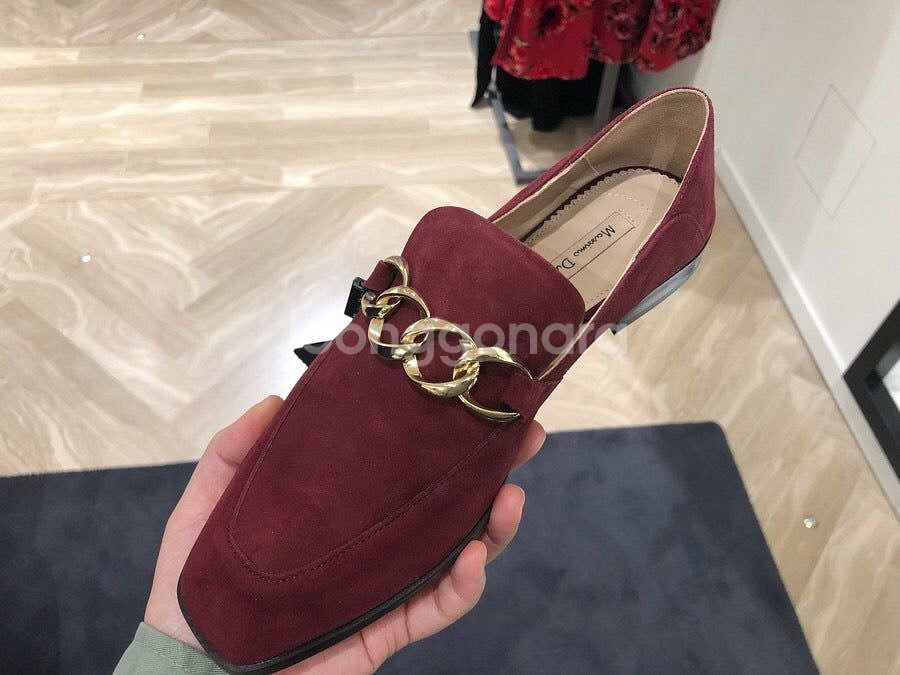 마시모두띠 버건디 레더 로퍼 블로퍼 단화--5