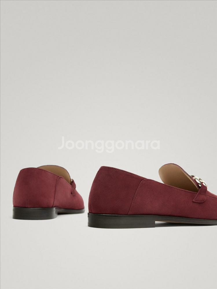 마시모두띠 버건디 레더 로퍼 블로퍼 단화--4