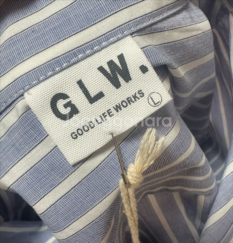 GLW 스트라이프셔츠 투포켓셔츠 무신사셔츠 사이즈L--5