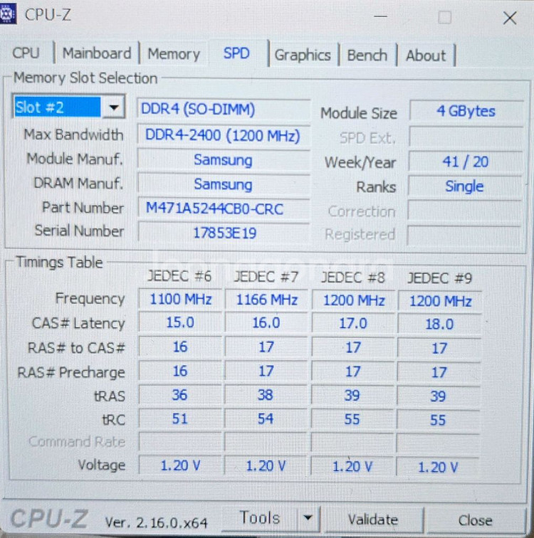 삼성 노트북 DDR4-2400 4GB 중고 램 2개--2