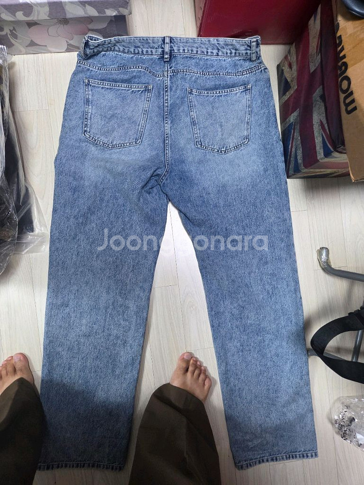 시스템옴므 정품 와이드 중청 바지 34-36사이즈--4