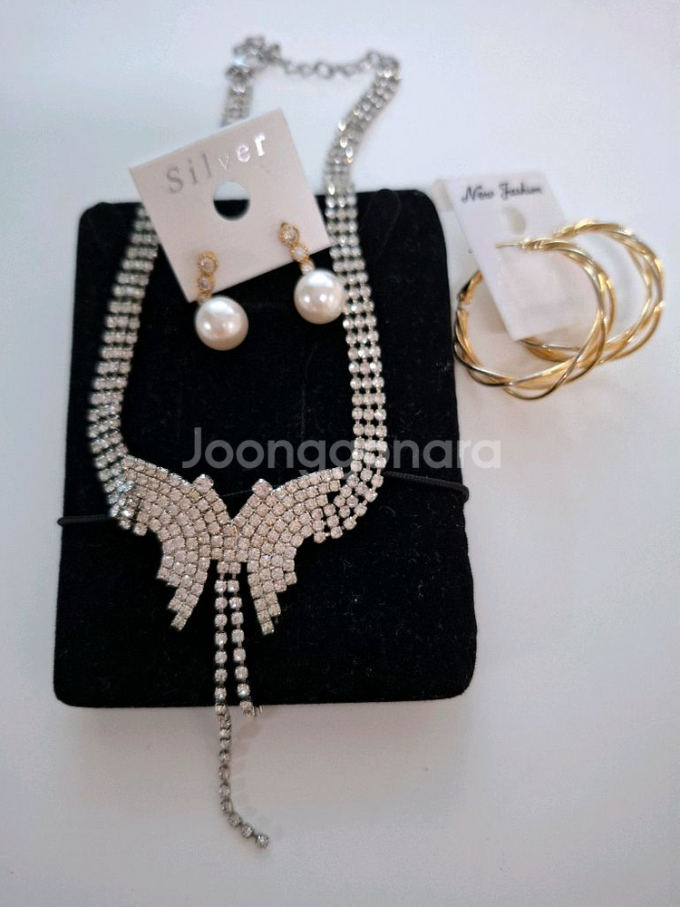 나비목걸이 귀걸이--0