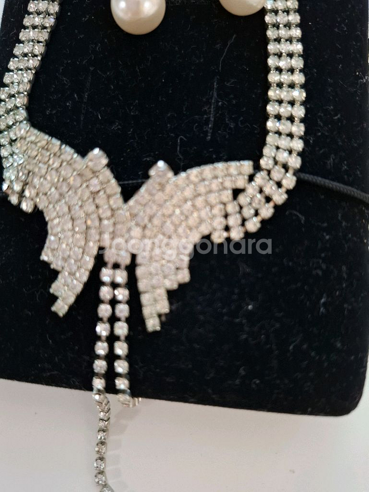 나비목걸이 귀걸이--1