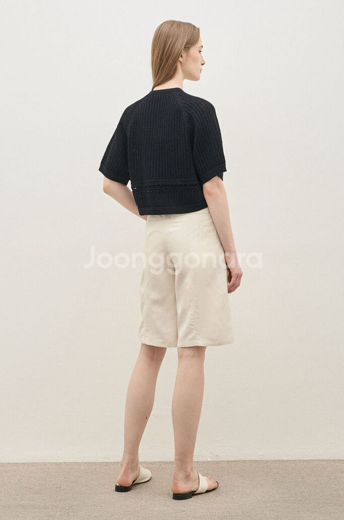 2025 더캐시미어 크로셰 래글런 슬리브 크롭 니트 가--1