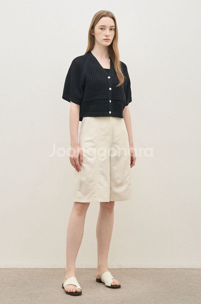 2025 더캐시미어 크로셰 래글런 슬리브 크롭 니트 가--2