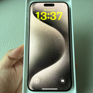 (교신가능)아이폰15 Pro Max 네츄럴 애케플O 팜