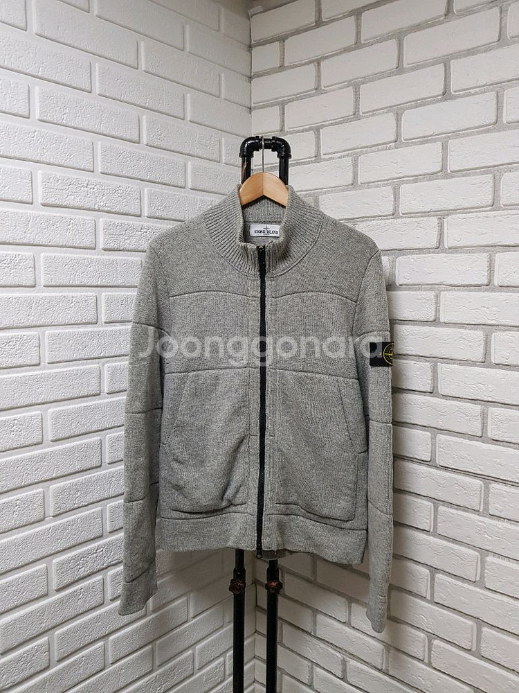 [m/95~100] 스톤아일랜드 풀집업 니트집업 그레이--0