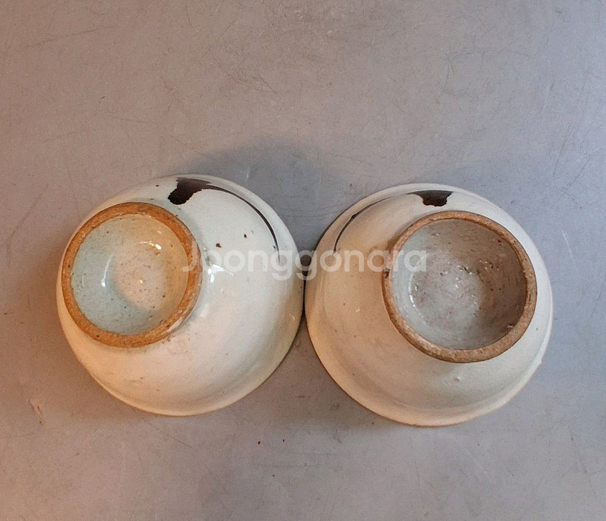 철화초화문 분청잔 4점 무형문화재 찻잔 다완--8