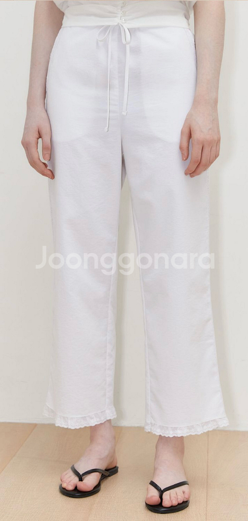 시눈 Lace String Pants (White)--1