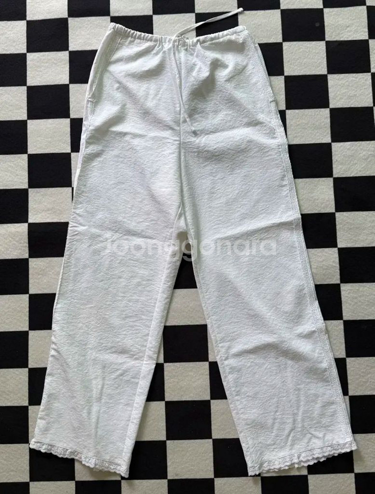 시눈 Lace String Pants (White)--4