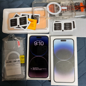 아이폰 14프로맥스 256gb 실버 정상해지 공기기