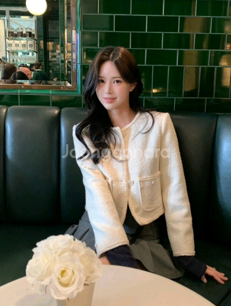 미네트샵 로웰 트위드자켓 아이보리--2