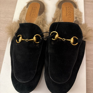 구찌 정품 홀스빗 퍼 블로퍼 블랙