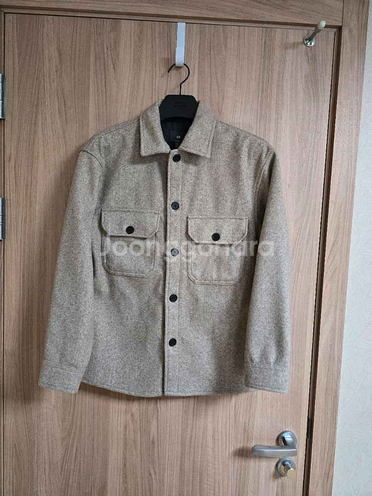 [95]H&M 오트밀 투포켓 셔츠 자켓 루즈핏--0