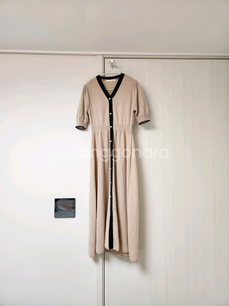 지컷(g-cut) 린넨혼방 니트 원피스--6