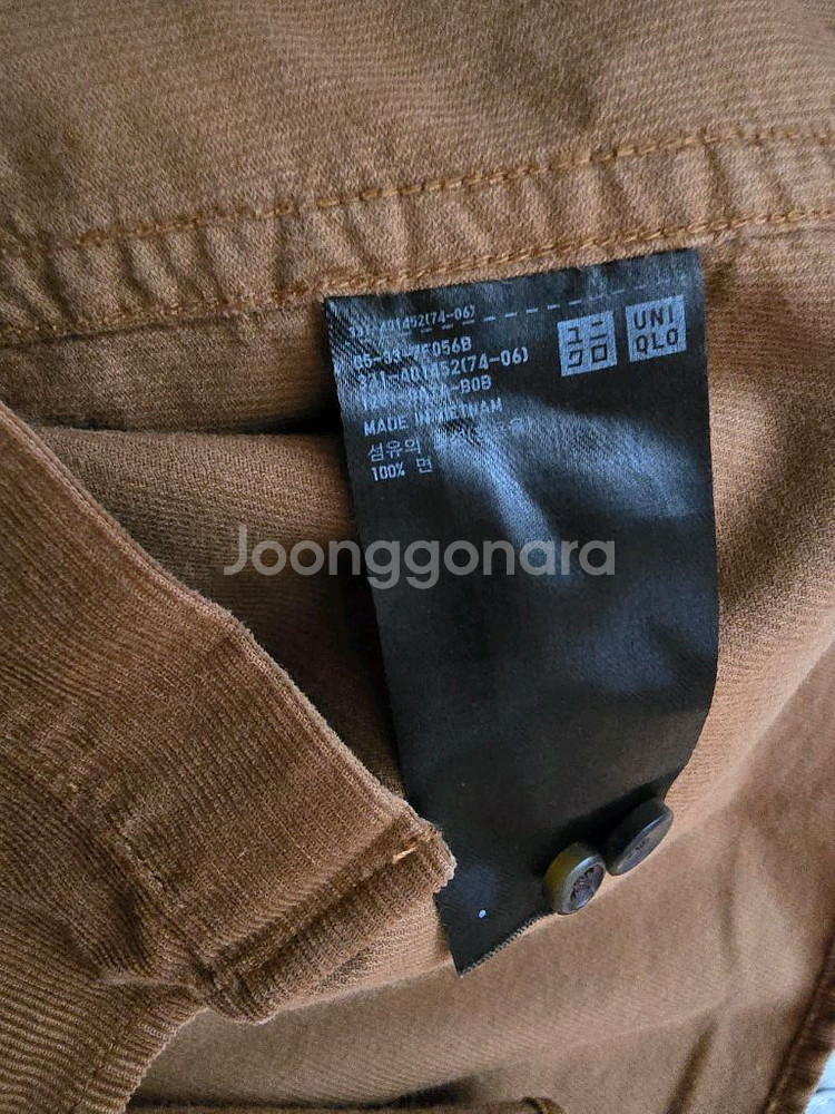 [M]유니클로 코듀로이 셔츠 카멜--3