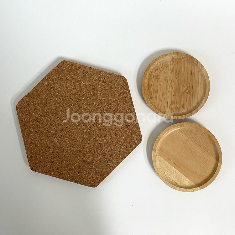 (3개일괄) 코르크 냄비받침(소품 받침), 컵받침--3