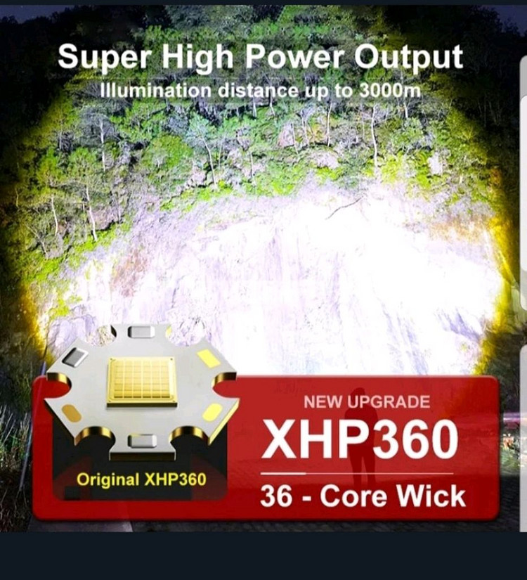 가장밝은 XHP360헤드랜턴.해루질.36코어--4