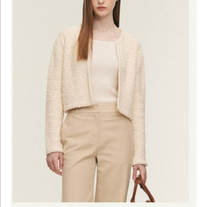 시에 무이 크롭 니트 재킷_오트밀(택제거 새상품)