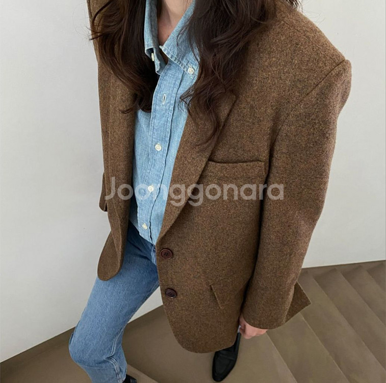 골든아이 노팅힐 딥브라운 울자켓 울 블레이저 싱글자켓--5