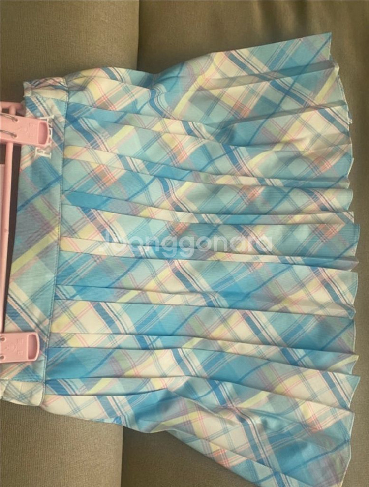 체크 플리츠 스커트 휠라 휠라키즈--1