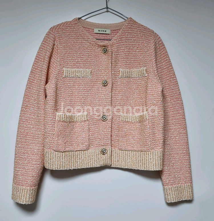 미사용 한섬마인 트위드자켓--0