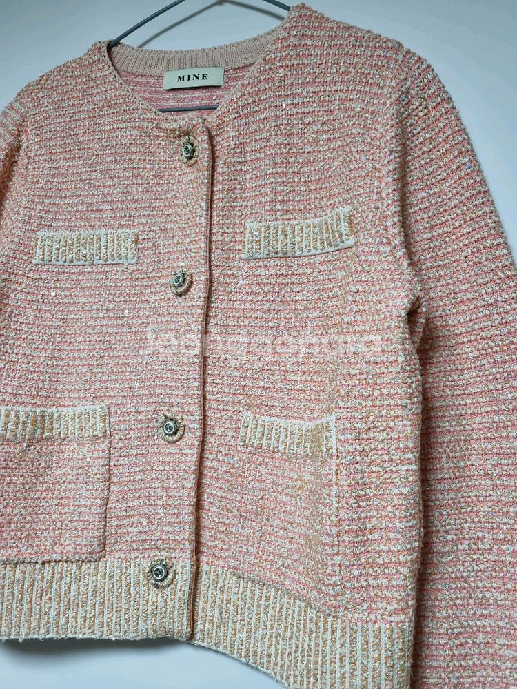 미사용 한섬마인 트위드자켓--3