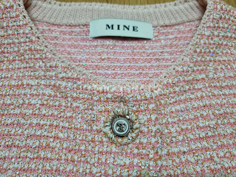 미사용 한섬마인 트위드자켓--4