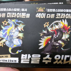 닌텐도 포켓몬스터 이로치 코라이돈 미라이돈 코드