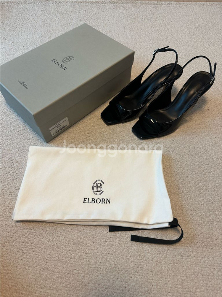 엘보른 블랙힐 235 새상품 블랙슈즈 블랙구두 슬링백--1