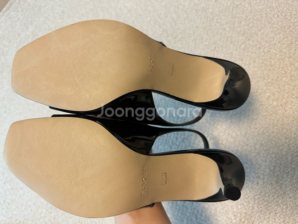 엘보른 블랙힐 235 새상품 블랙슈즈 블랙구두 슬링백--4