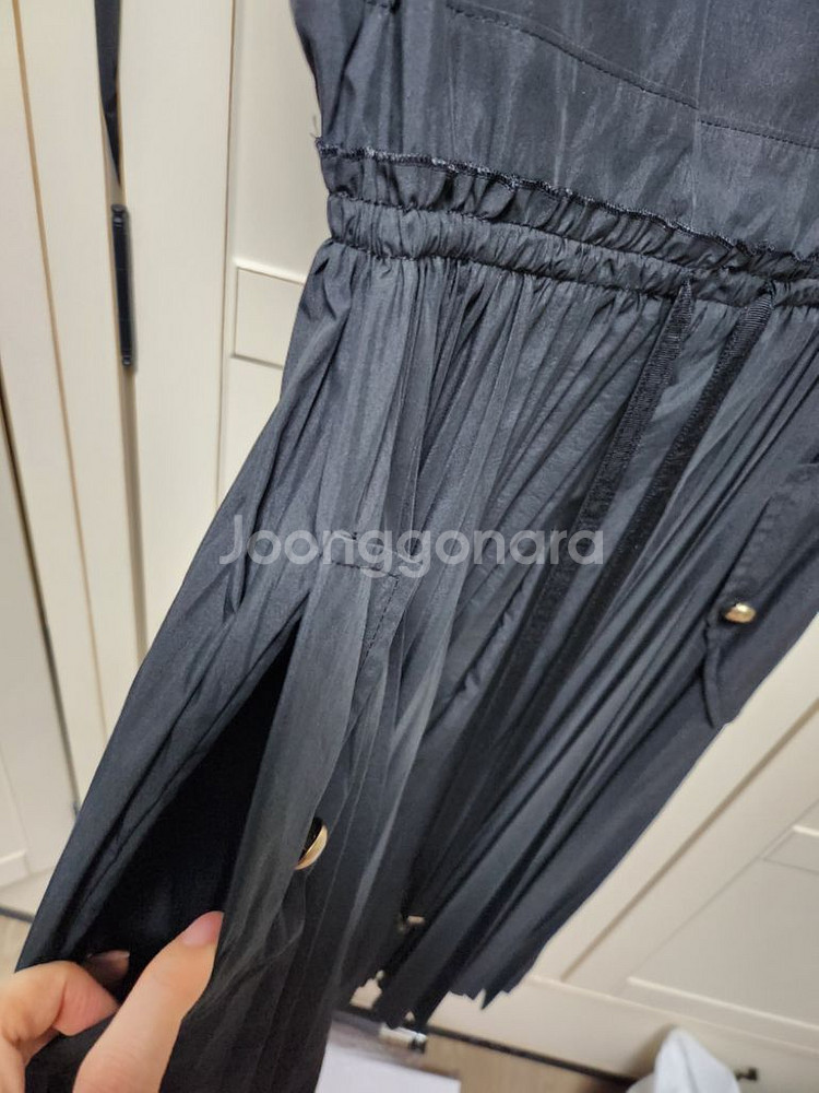 마인 드로우스트링 플리츠 드레스--7