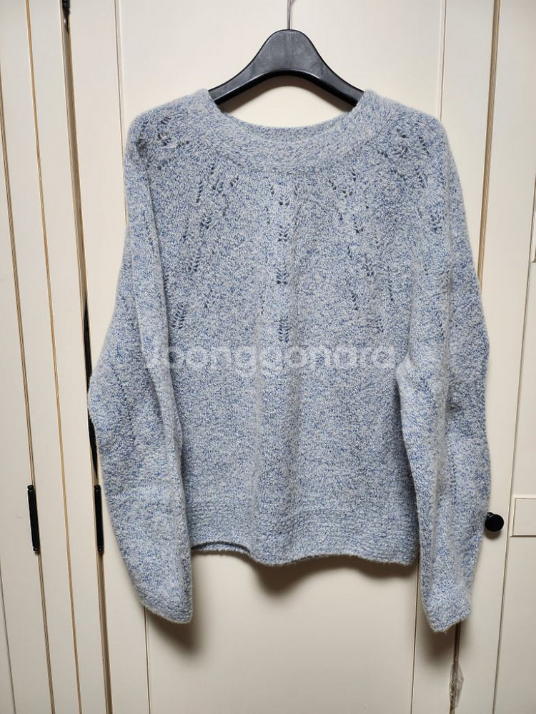 마인 실크블랜드 멜란지 니트 탑--3