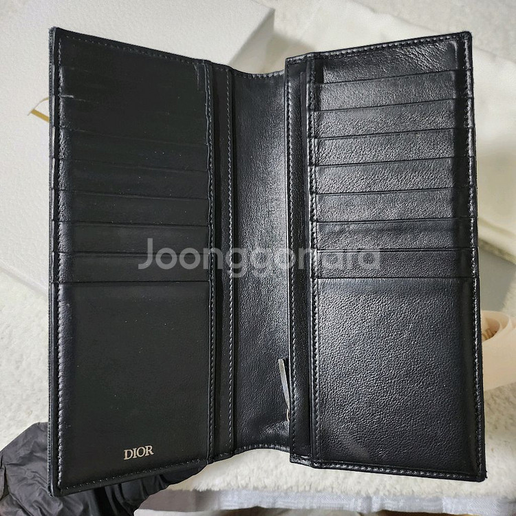 [정품/풀구성]디올 오블리크 버티컬 장지갑 블랙--3